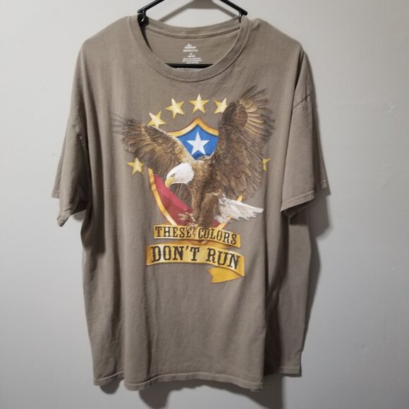 Celebrate Patriotic These Colors Don't Run Eagle T Shirt Brown Men's XL (46-48) - Picture 1 of 5